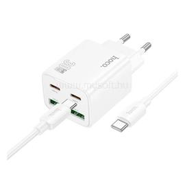 HOCO HOCO N56 hálózati töltő 2 USB+2 Type-C aljzat 30W, PD gyorstöltő 3.0 + Type-C kábel, FEHÉR HOCO_N56_TYPE-C_W small