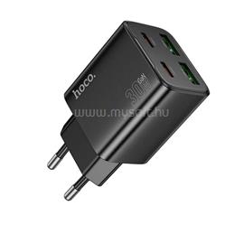 HOCO HOCO N56 hálózati töltő 2 USB+2 Type-C aljzat 30W, PD gyorstöltő 3.0, FEKETE HOCO_N56_B small