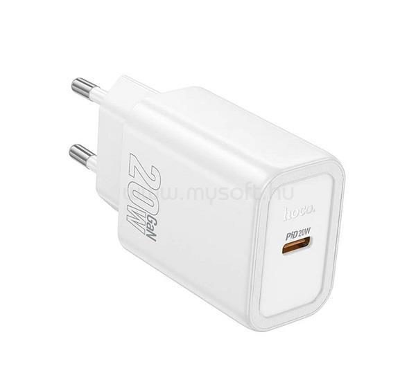 HOCO HOCO N60 hálózati töltő Type-C aljzat 20W, PD gyorstöltő 3.0, FEHÉR