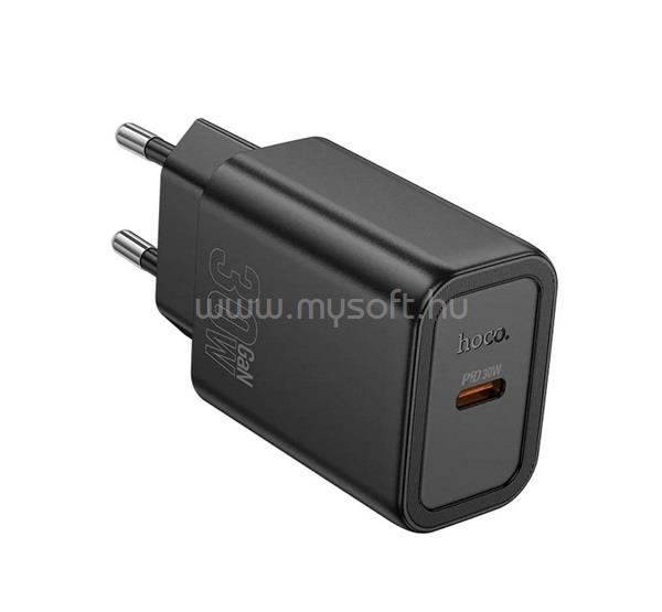 HOCO N62 hálózati töltő Type-C aljzat 30W, PD gyorstöltő 3.0, FEKETE