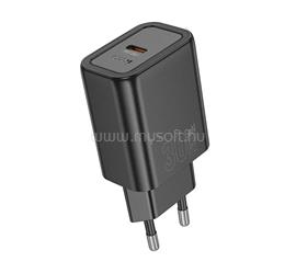 HOCO HOCO N63 hálózati töltő USB+Type-C aljzat 30W, PD gyorstöltő 3.0, FEKETE HOCO_N63_USB_TYPEC_B small
