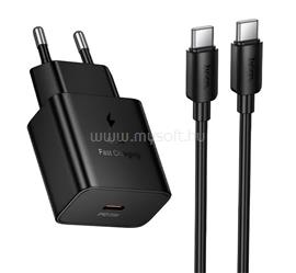 HOCO N76 hálózati töltő Type-C aljzat 25W, GaN + Type-C kábel, FEKETE HOCO_N76_TYPEC_B small