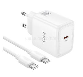 HOCO N83 hálózati töltő Type-C aljzat 60W, PD gyorstöltő 3.0 + Type-C kábel, FEHÉR HOCO_N83_TYPEC_W small