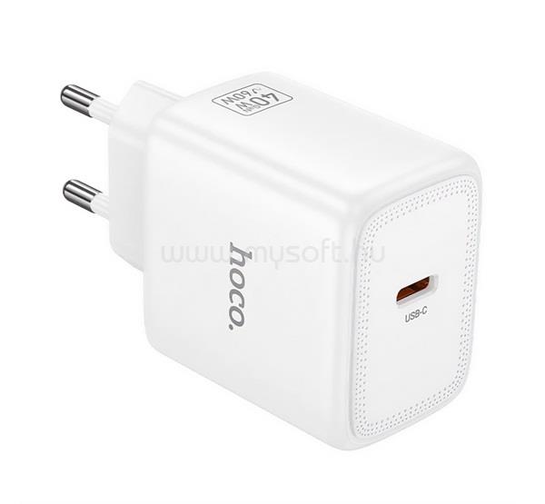 HOCO N83 hálózati töltő Type-C aljzat 60W, PD gyorstöltő 3.0, FEHÉR