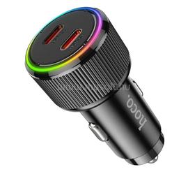 HOCO HOCO NZ14 autós töltő 2 Type-C aljzat 50W, LED, FEKETE HOCO_NZ14_B small