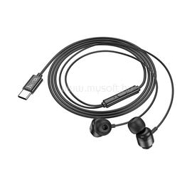 HOCO POWER fülhallgató SZTEREO Type-C, felvevő gomb, FEKETE HOCO_M122_BLACK small