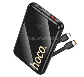 HOCO HOCO Q37 vésztöltő USB+Type-C aljzat 10000mAh, LED kijelző + fix Type-C/lightning kábel, FEKETE HOCO_Q37_B small