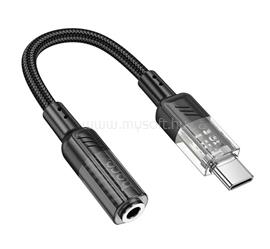 HOCO HOCO SPIRIT audió adapter kábel 3.5mm jack aljzat - Type-C, 15cm, FEKETE HOCO_LS37 small