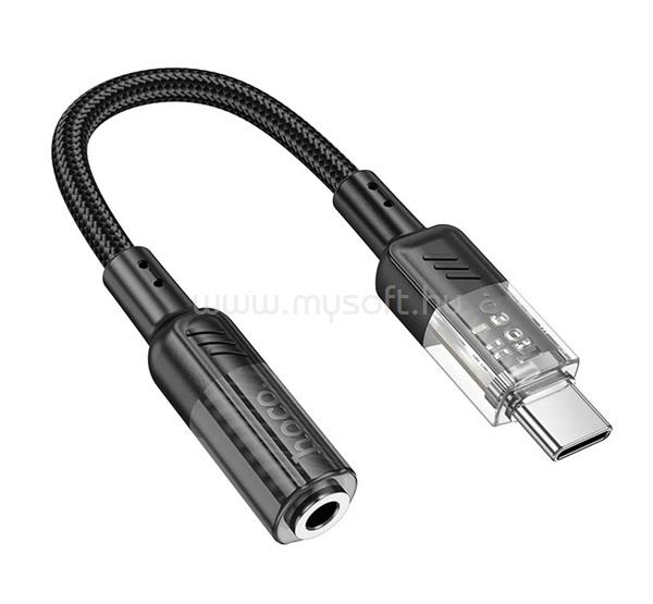 HOCO HOCO SPIRIT audió adapter kábel 3.5mm jack aljzat - Type-C, 15cm, FEKETE