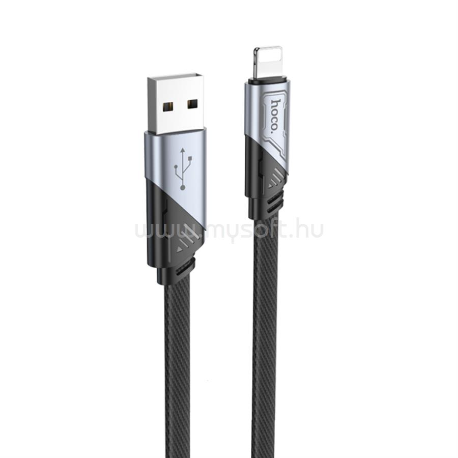 HOCO U119 Machine töltő adatkábel iPhone USB-A - Lightning lapos fekete 1,2m