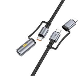 HOCO iPhone 14 Plus / 14 Pro Max HOCO U138 töltőkábel 2in1 USB/Type-C - lightning/szivargyújtó, 120cm, VILÁGOSSZÜRKE HOCO_U138_LIGHTNING_GREY small