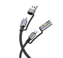HOCO HOCO U138 töltőkábel 2in1 USB/Type-C - Type-C/szivargyújtó, 120cm, FEKETE HOCO_U138_CL_BLACK small