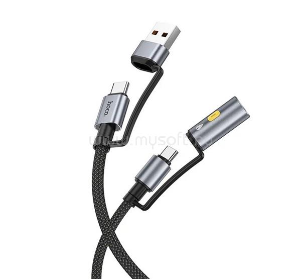 HOCO HOCO U138 töltőkábel 2in1 USB/Type-C - Type-C/szivargyújtó, 120cm, FEKETE