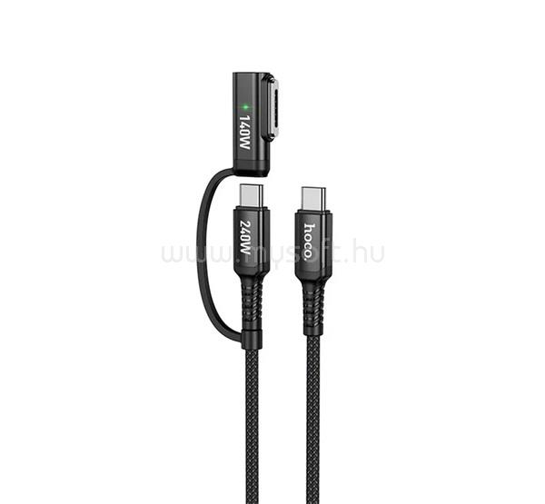 HOCO HOCO U142 töltőkábel 2in1 Type-C - Type-C/Magsafe 3, 180cm, FEKETE