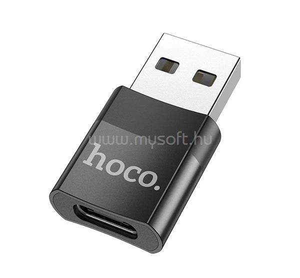 HOCO UA17 adapter USB - Type-C aljzat, OTG, FEKETE
