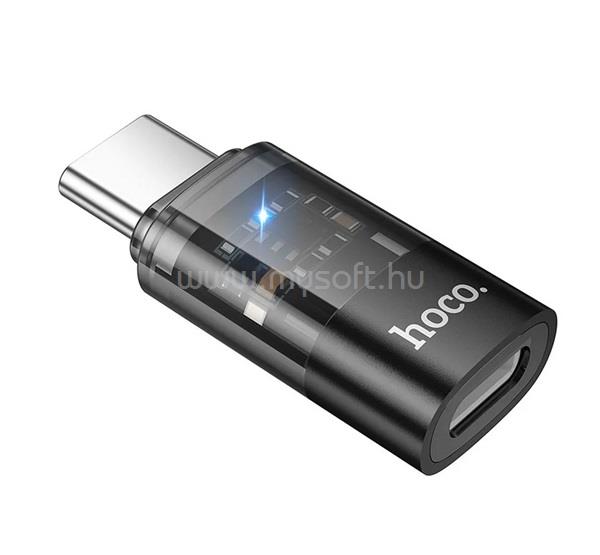 HOCO HOCO UA36D adapter lightning aljzat - Type-C, OTG, FEKETE