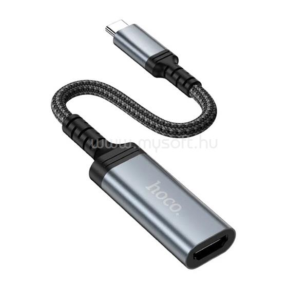 HOCO HOCO UA43A adapter kábel HDMI aljzat - Type-C, 20cm, SÖTÉTSZÜRKE