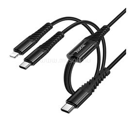 HOCO HOCO X123 töltőkábel 2in1 Type-C - Type-C/lightning, 100cm, FEKETE HOCO_X123_2IN1 small