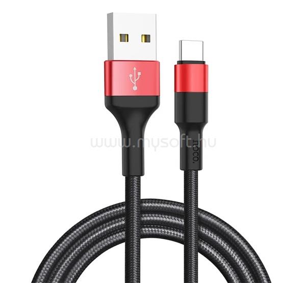 HOCO HOCO X26 adatkábel USB - Type-C, 100cm, FEKETE/PIROS