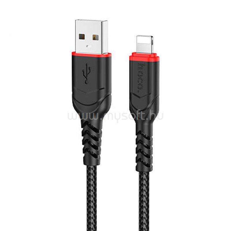 HOCO X59 Victory töltő adatkábel iPhone USB-A - Lightning fekete-piros 2m