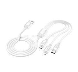 HOCO X74 töltőkábel 3in1 USB - Type-C/lightning/microUSB, 100cm, FEHÉR HC767370 small
