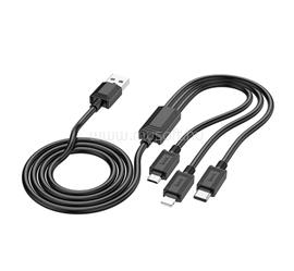 HOCO HOCO X74 töltőkábel 3in1 USB - Type-C/lightning/microUSB, 100cm, FEKETE HOCO_X74_B small