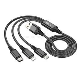 HOCO X76 töltőkábel 3in1 USB - Type-C/lightning/microUSB, 100cm, FEKETE HOCO_X76_B small