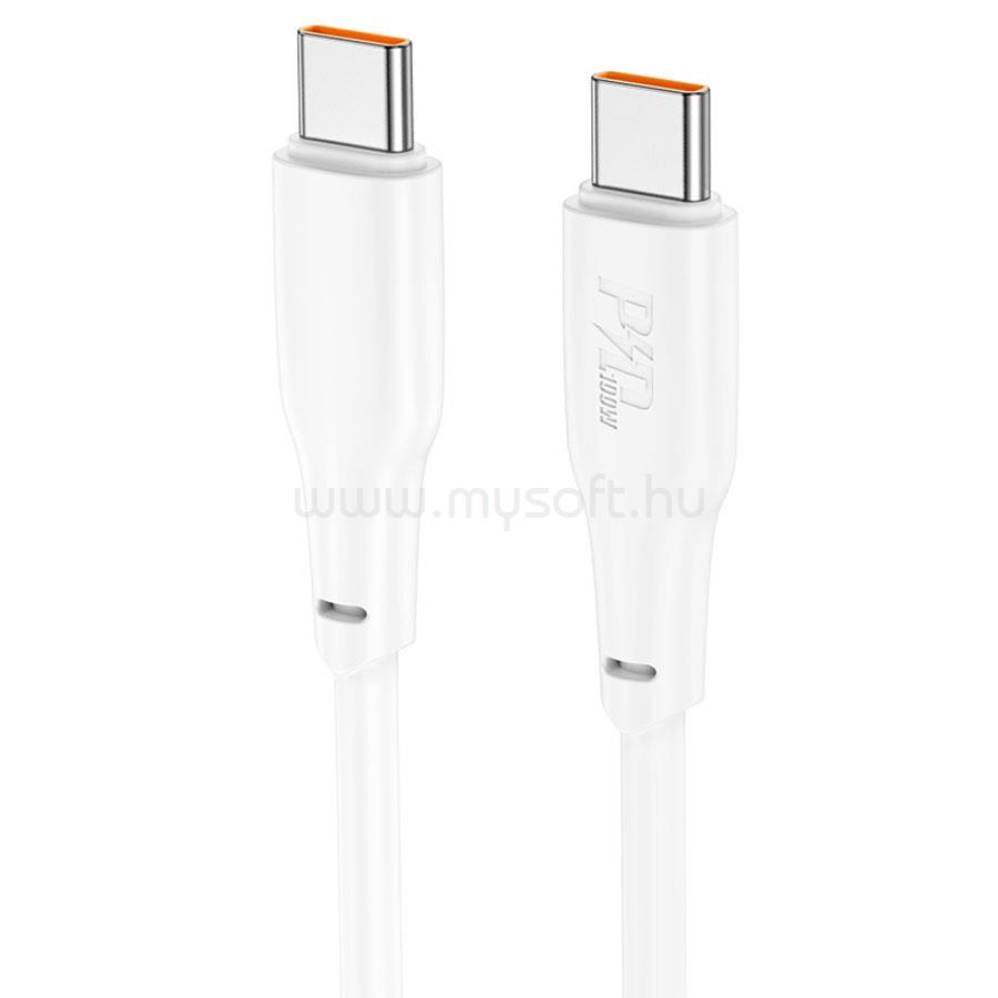 HOCO X93 Force 60W töltő adatkábel Type-C - Type-C fehér 1m