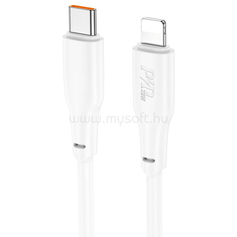 HOCO X93 Force PD20W töltő adatkábel iPhone Type-C - Lightning fehér 2m