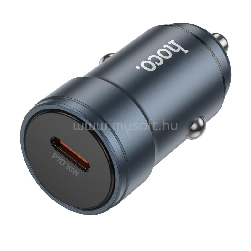 HOCO Z57  Glorious egy portos autós töltő Type C PD QC 30W (fémszürke)
