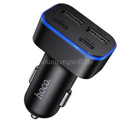 HOCO HOCO Z63 autós töltő 2 Type-C+2 USB aljzat 42W, PD gyorstöltő 3.0, FEKETE HOCO_Z63 small