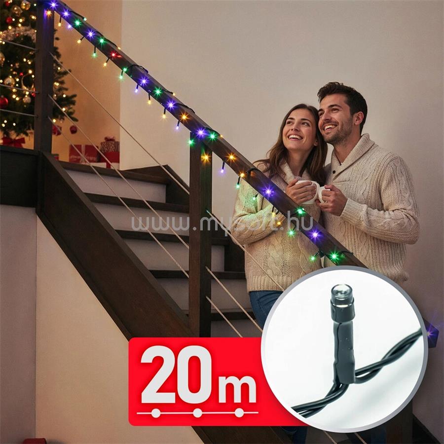 HOME FÉNYFÜZÉR, 20 M, SZÍNES, 400 LED