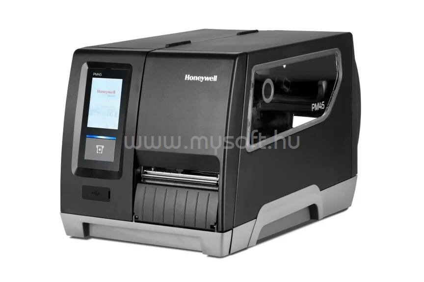 HONEYWELL PM45A 300 dpi ipari címkenyomtató Icon kijelzővel, visszacsévélő és Label Taken szenzor nélkül