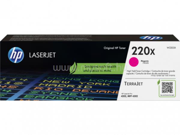 HP 220X Eredeti bíbor LaserJet tonerkazetta (5500 oldal)