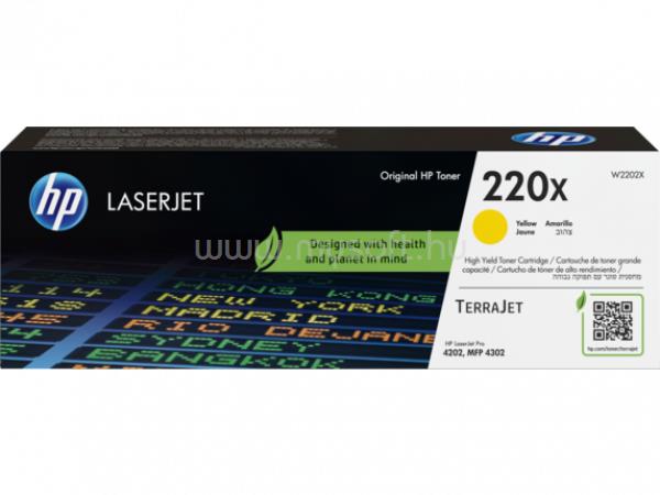 HP 220X Eredeti sárga LaserJet tonerkazetta (5500 oldal)