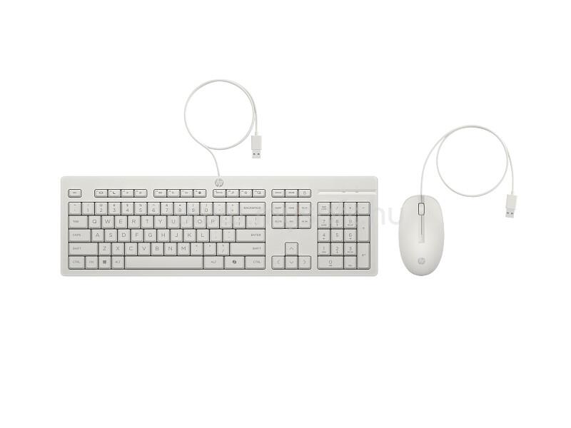 HP 225 vezetékes billentyűzet + egér (magyar, fehér)