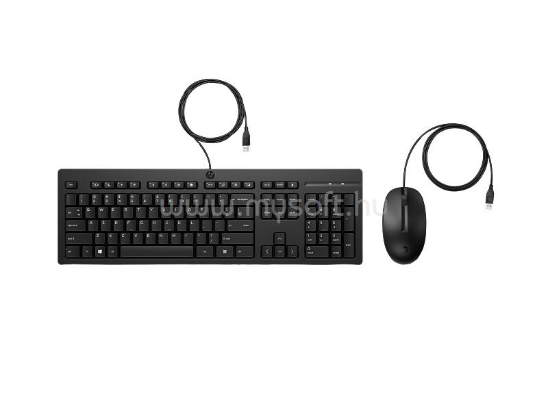 HP 225 vezetékes billentyűzet + egér (magyar, fekete)