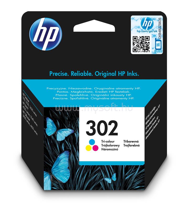 HP 302 Eredeti háromszínű tintapatron (150 oldal)