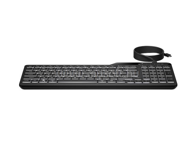 HP 400 háttérvilágításos vezetékes billentyűzet (magyar, fekete)