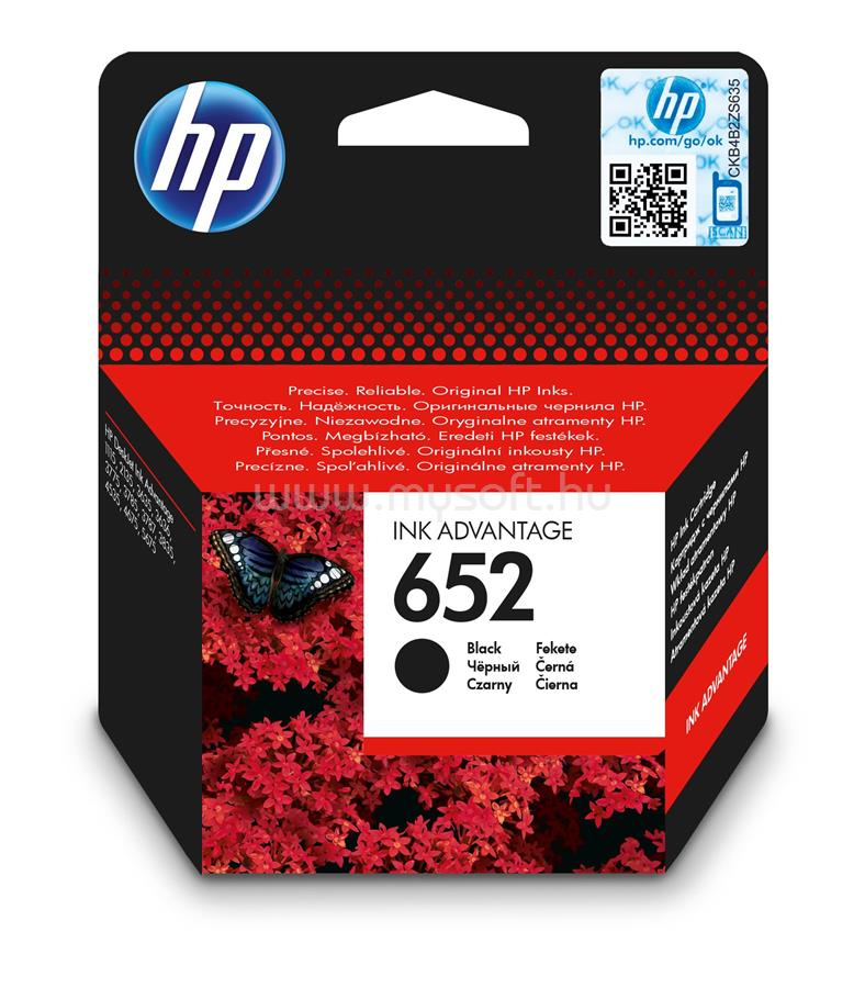 HP 652 Eredeti fekete Advantage tintapatron (360 oldal)