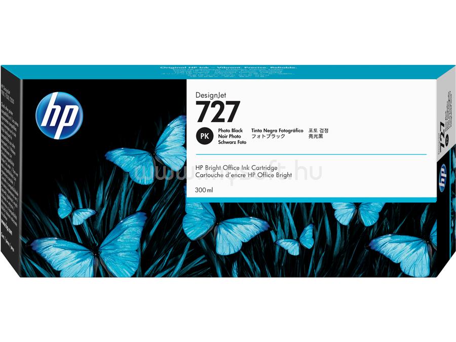 HP 727 Eredeti fotó fekete DesignJet tintapatron (300ml)