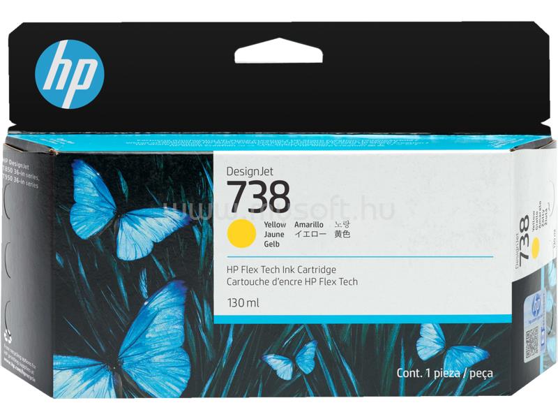 HP 738 Eredeti sárga tintapatron (130 ml)
