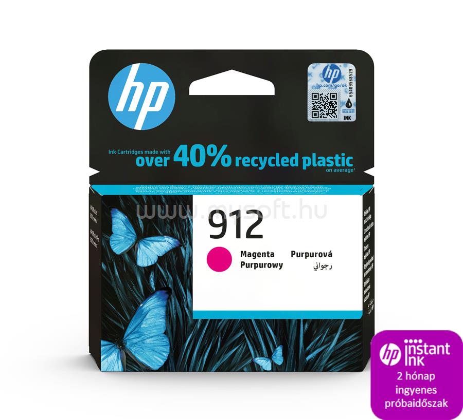 HP 912 Eredeti bíbor tintapatron (315 oldal)