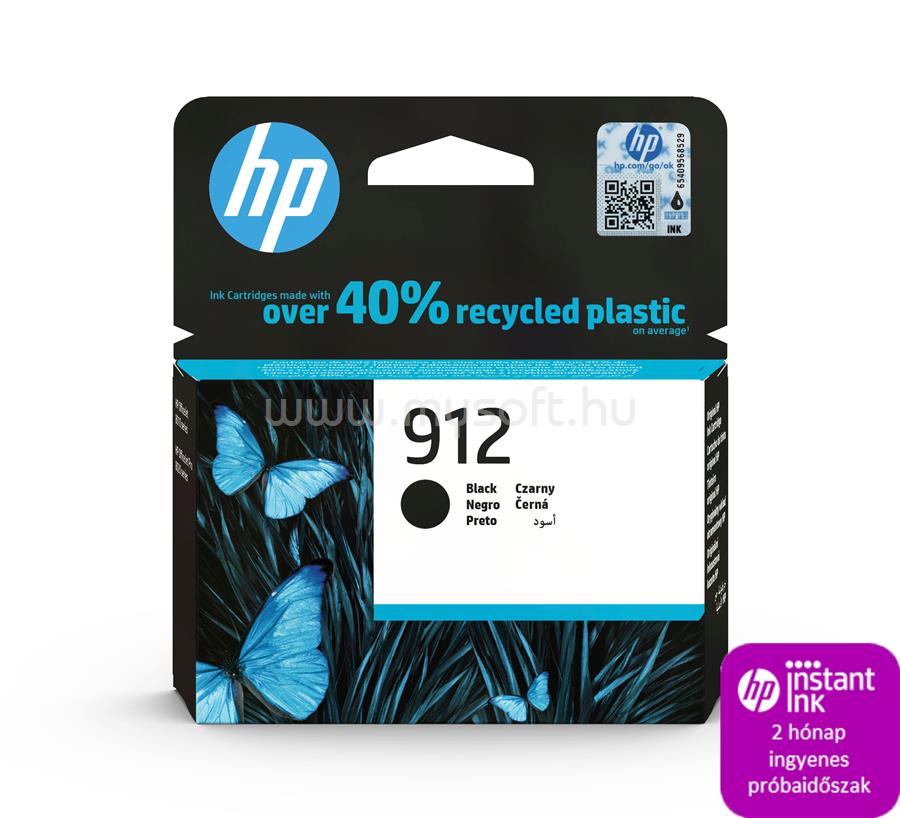 HP 912 Eredeti fekete tintapatron (300 oldal)
