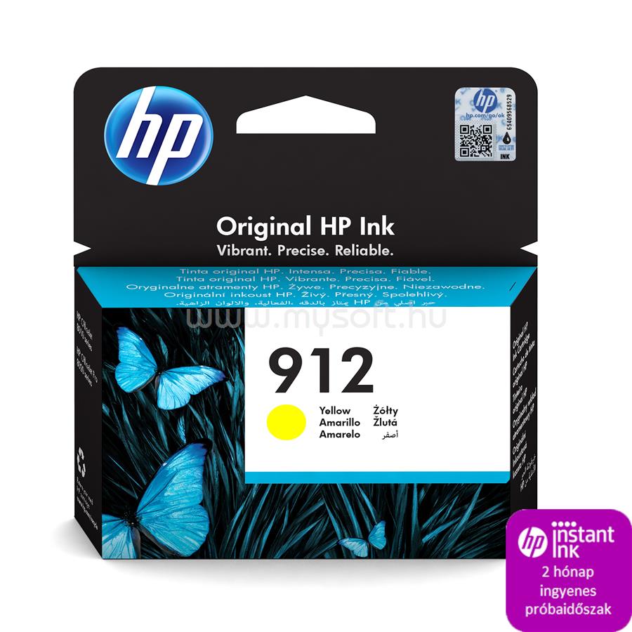 HP 912 Eredeti sárga tintapatron (315 oldal)