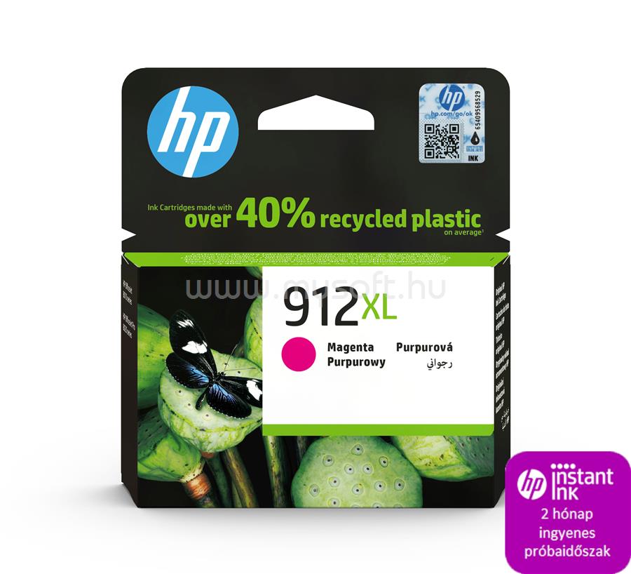 HP 912XL Eredeti bíbor nagy kapacitású tintapatron (825 oldal)