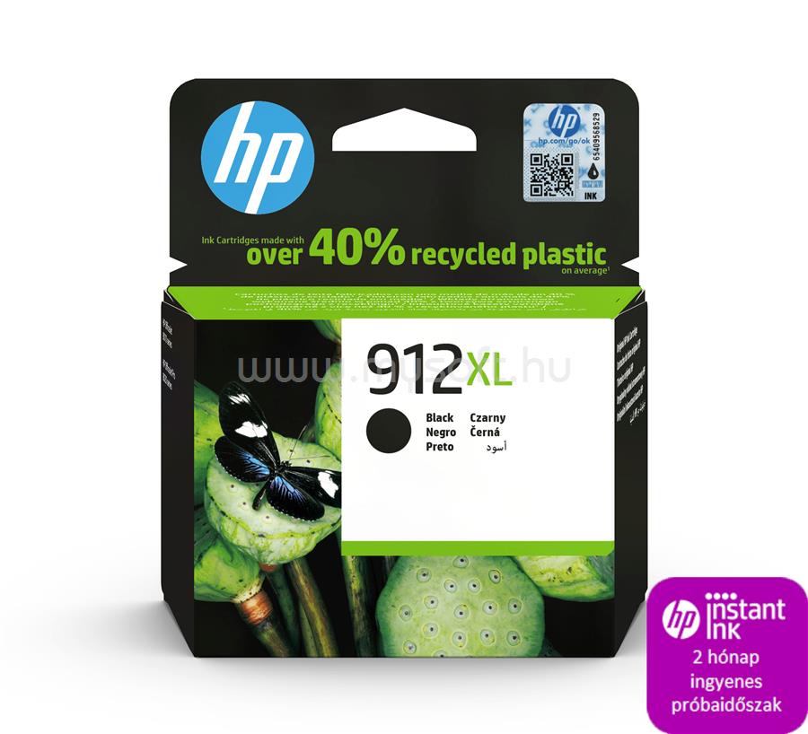 HP 912XL Eredeti fekete nagy kapacitású tintapatron (825 oldal)