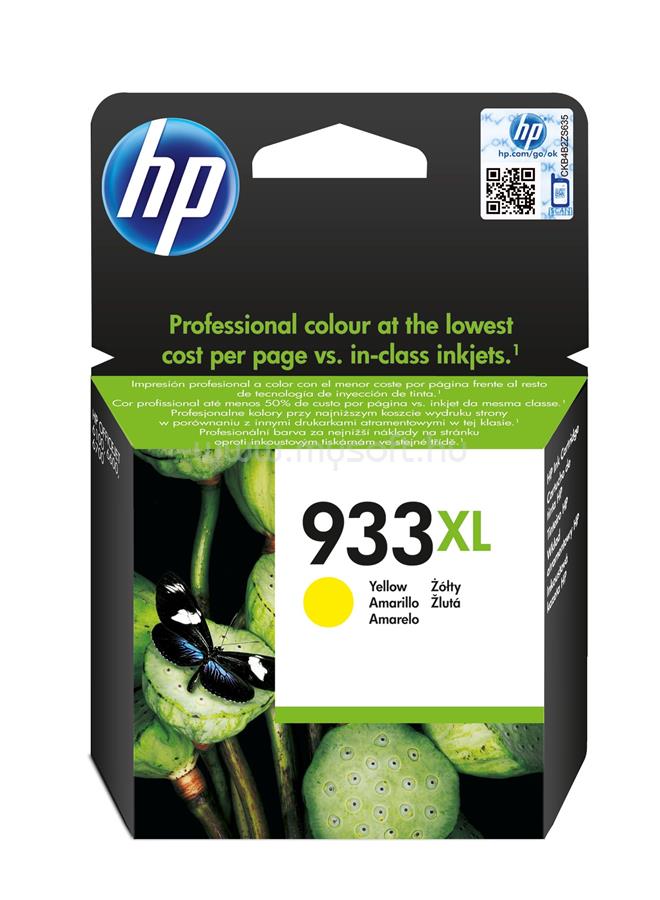 HP 933XL Eredeti sárga nagy kapacitású tintapatron (825 oldal)