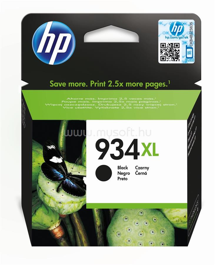 HP 934XL Eredeti fekete nagy kapacitású tintapatron (1000 oldal)