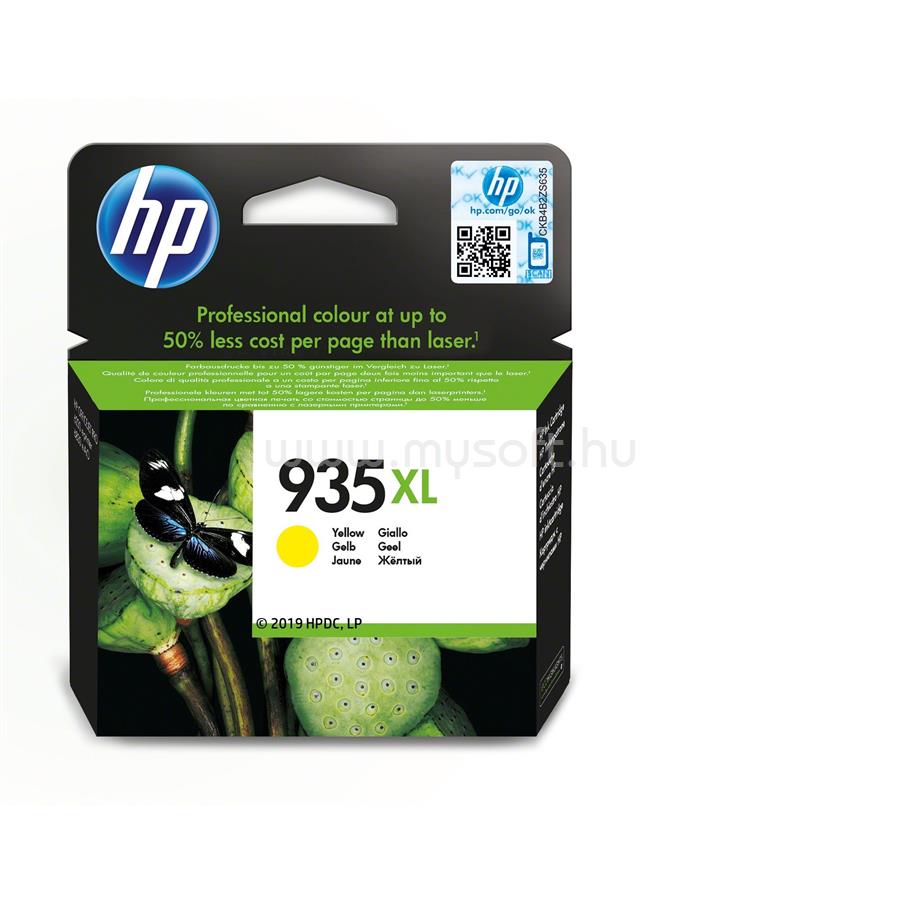 HP 935XL Eredeti sárga nagy kapacitású tintapatron (825 oldal)